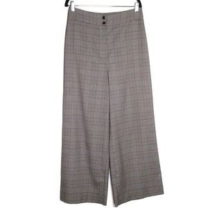 Antonio Melani Size 8 Plaid Pants Button Zip Closure Wide Leg